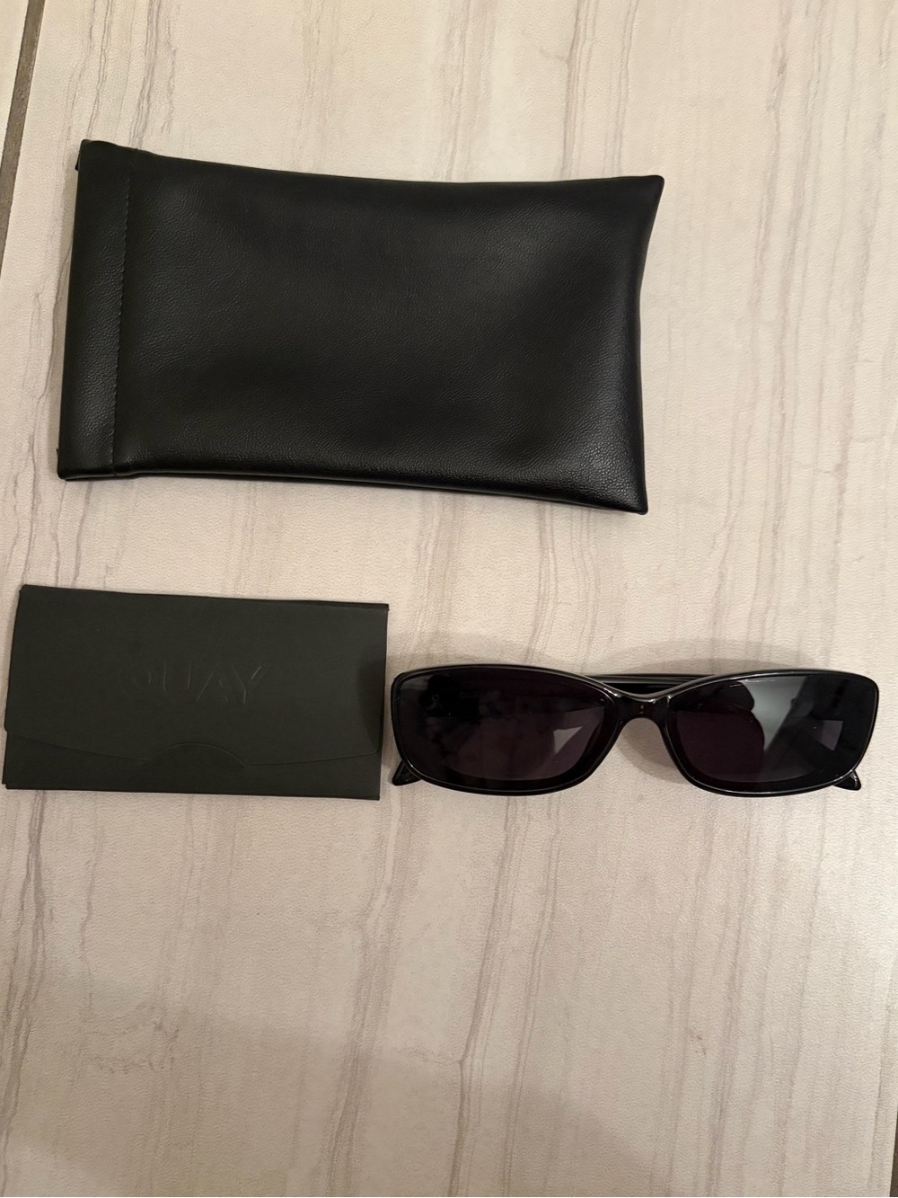 Quay Australia Black Rectangle Sunglasses